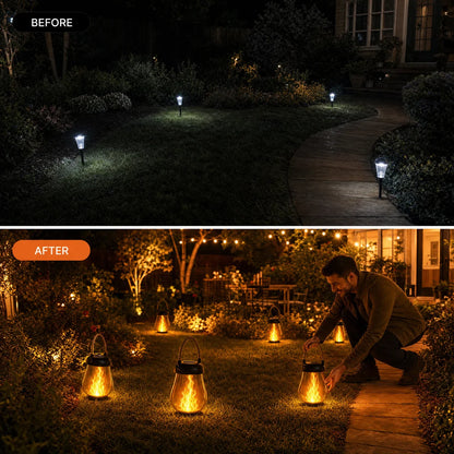 Velkoo™ Solar Lantern – Flame Effect