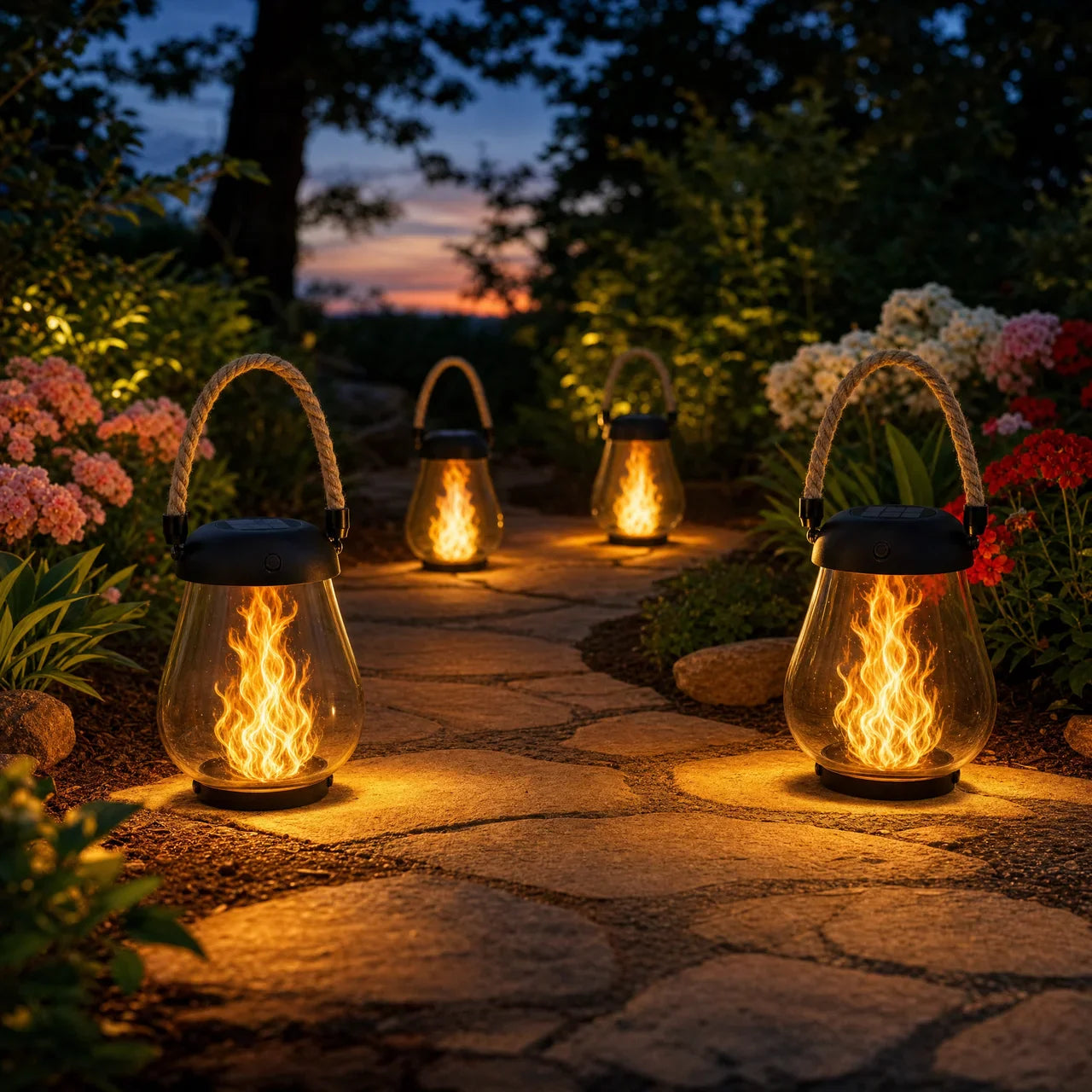 Velkoo™ Solar Lantern – Flame Effect
