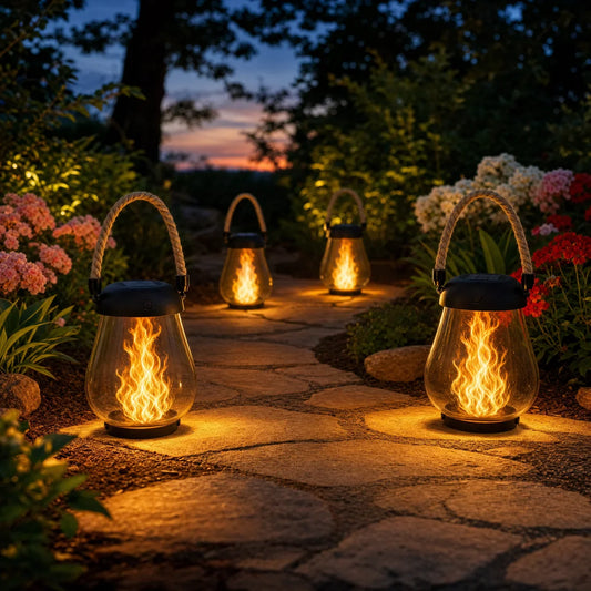 Velkoo™ Solar Lantern – Flame Effect
